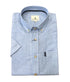 Chemise manche courte bleu unie - Col boutonné